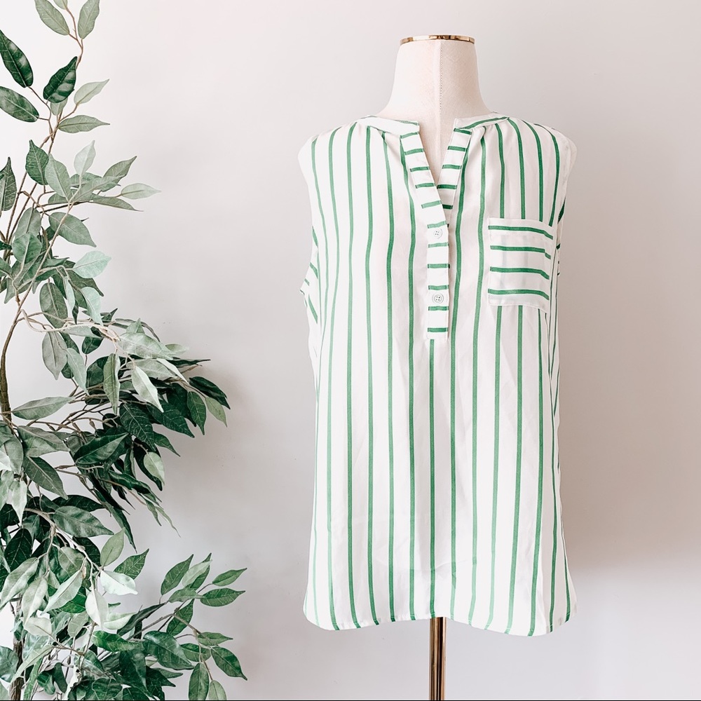 ModCloth “fun 2 fun” Striped Sleeveless Blouse